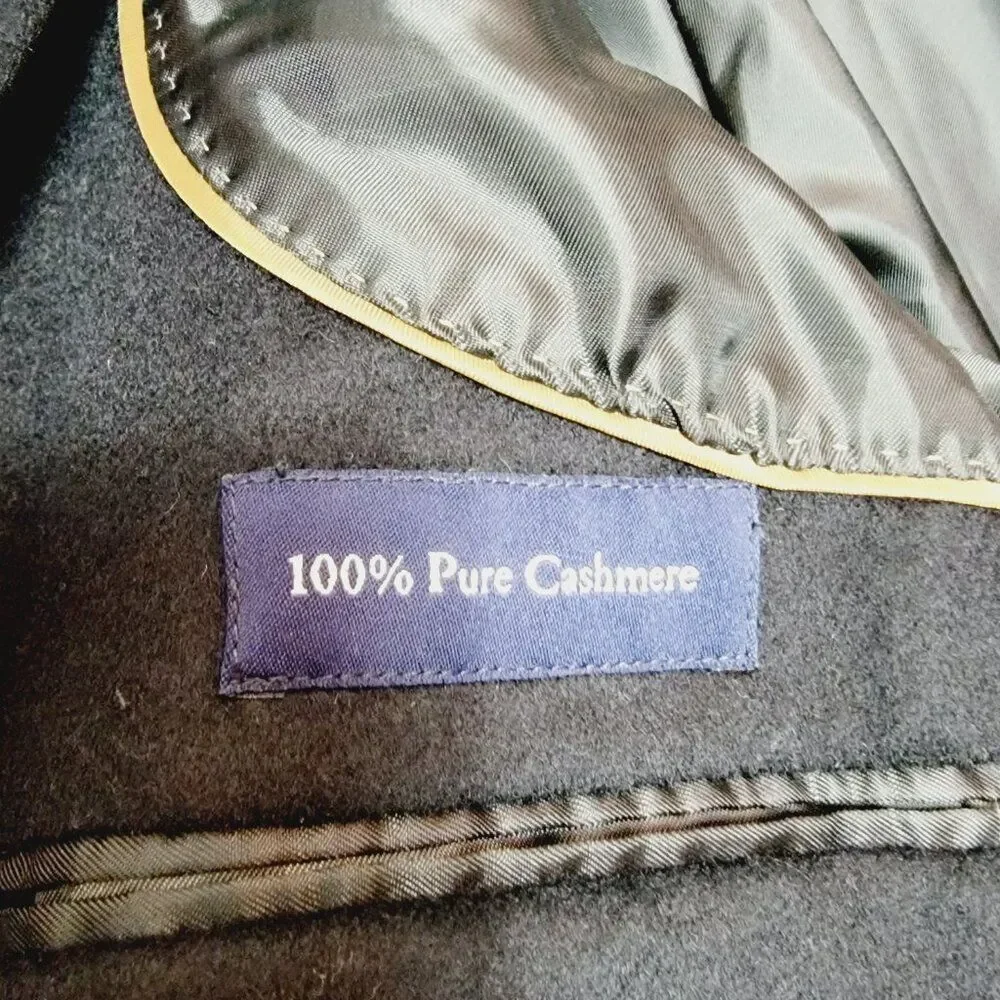 Coppley 100% Pure Cashmere Mens 3/4 Black Trench Coat Size 42 - Picture 14 of 16